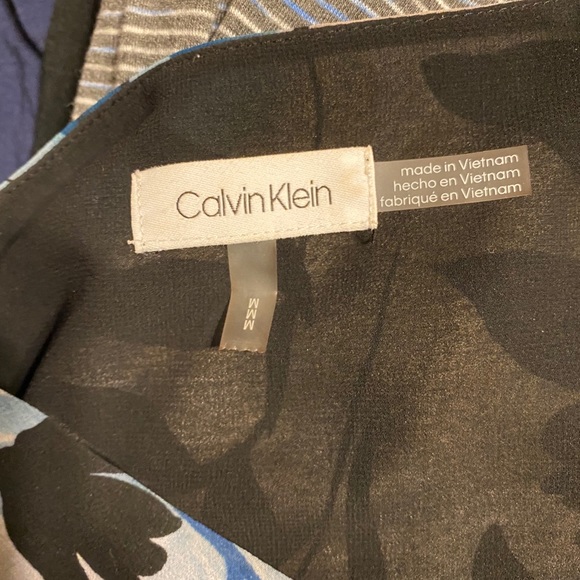 EUC Calvin Klein Chiffon Lace Front Blouse - Picture 8 of 8